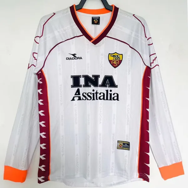Koszulka wyjazdowa AS AS Roma długi rękaw 1999-2000 Retro
